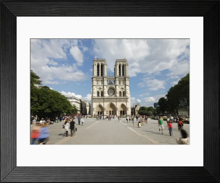 Framed Print : Tourists outside Notre Dame Cathedral, Paris, France, Europe Framed Print : Tourists outside Notre Dame Cathedral, Paris, France, Europe