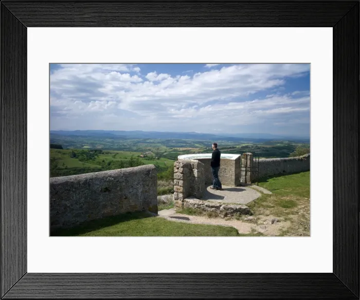 Framed Print : Viewpoint and orientation table at Saint Romain de Lerps, Ardeche, France, Europe Framed Print : Viewpoint and orientation table at Saint Romain de Lerps, Ardeche, France, Europe