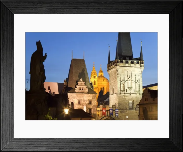 Framed Print : Charles Bridge, UNESCO World Heritage Site, Prague, Czech Republic, Europe