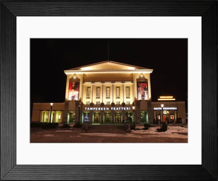 Framed Print : Facade of Tamperes Theatre (Tampereen Teatteri) on the Central Square (Keskustori), at night, in Tampere, Pirkanmaa, Finland, Scandinavia, Europe Framed Print : Facade of Tamperes Theatre (Tampereen Teatteri) on the Central Square (Keskustori), at night, in Tampere, Pirkanmaa, Finland, Scandinavia, Europe