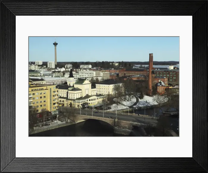 Framed Print : The Hameenkatu Bridge crosses the River Tammerkoski by the Tampere Theatre in Tampere, Pirkanmaa, Finland, Scandinavia, Europe Framed Print : The Hameenkatu Bridge crosses the River Tammerkoski by the Tampere Theatre in Tampere, Pirkanmaa, Finland, Scandinavia, Europe