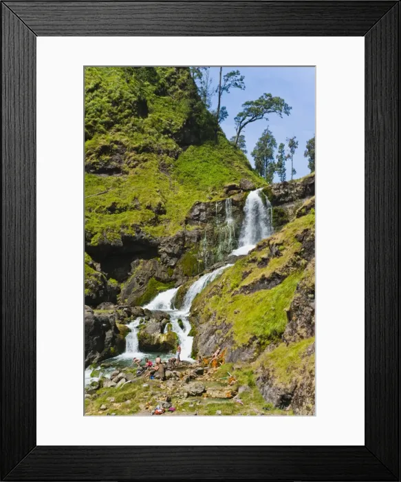 Framed Print : Tourists swimming in hot pools and waterfalls on Mount Rinjani volcano crater, Lombok, Indonesia, Southeast Asia, Asia Framed Print : Tourists swimming in hot pools and waterfalls on Mount Rinjani volcano crater, Lombok, Indonesia, Southeast Asia, Asia