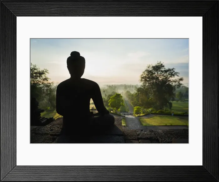 Framed Print : Stone Buddha silhouetted at sunrise at Borobudur Temple, UNESCO World Heritage Site, Java, Indonesia, Southeast Asia, Asia Framed Print : Stone Buddha silhouetted at sunrise at Borobudur Temple, UNESCO World Heritage Site, Java, Indonesia, Southeast Asia, Asia