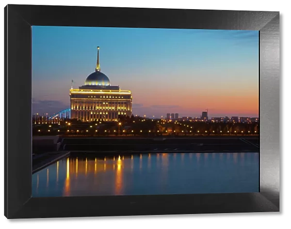 The Ak Orda, Presidential Palace of President Nursultan Nazarbayev at dawn, Astana, Kazakhstan, Central Asia, Asia
