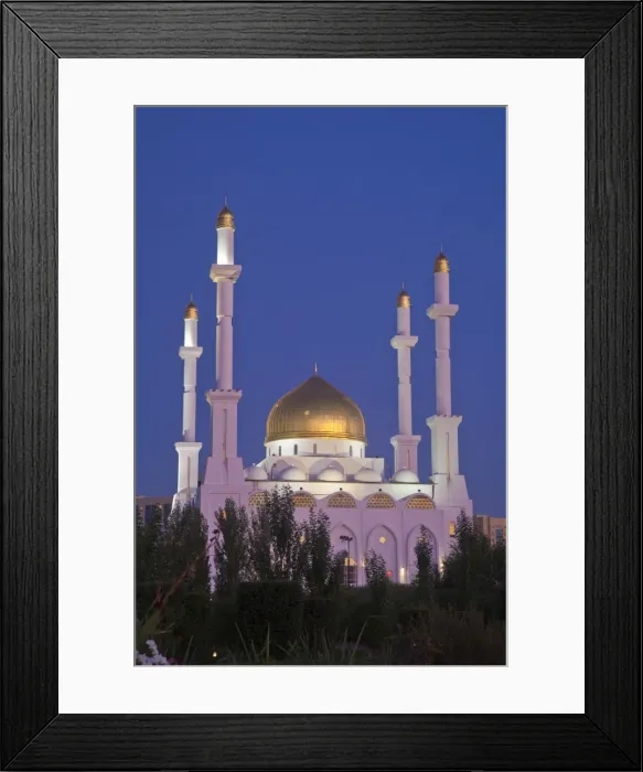 Framed Print : Nur Astana Mosque at twilight, Astana, Kazakhstan, Central Asia, Asia