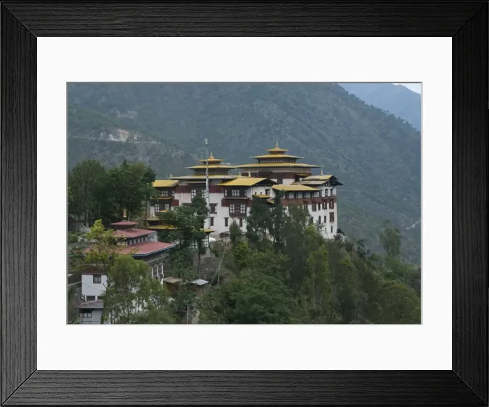 Framed Print : View of the Dzong in Trashigang with hills in the background, Eastern Bhutan, Bhutan, Asia Framed Print : View of the Dzong in Trashigang with hills in the background, Eastern Bhutan, Bhutan, Asia