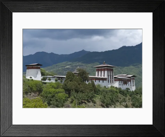 Framed Print : View of the Dzong in Bumthang, Bhutan, Asia Framed Print : View of the Dzong in Bumthang, Bhutan, Asia