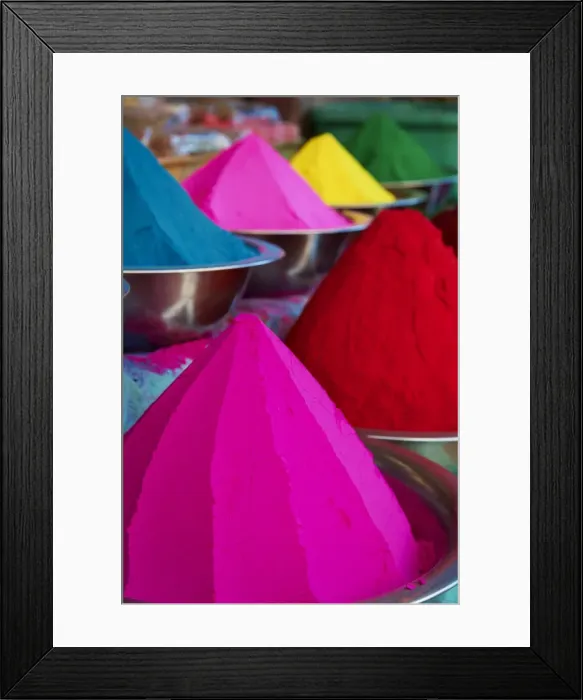 Framed Print : Coloured powders for sale, Devaraja market, Mysore, Karnataka, India, Asia Framed Print : Coloured powders for sale, Devaraja market, Mysore, Karnataka, India, Asia