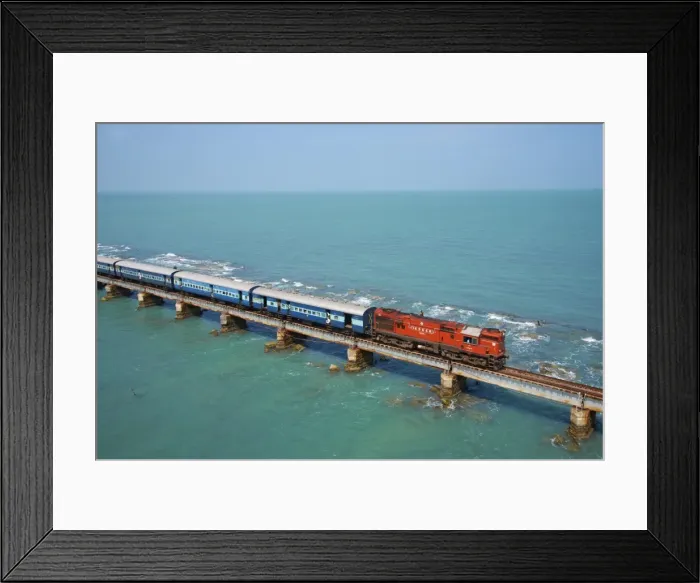 Framed Print : Train bridge to Rameswaram Island, Rameswaram, Tamil Nadu, India, Asia Framed Print : Train bridge to Rameswaram Island, Rameswaram, Tamil Nadu, India, Asia