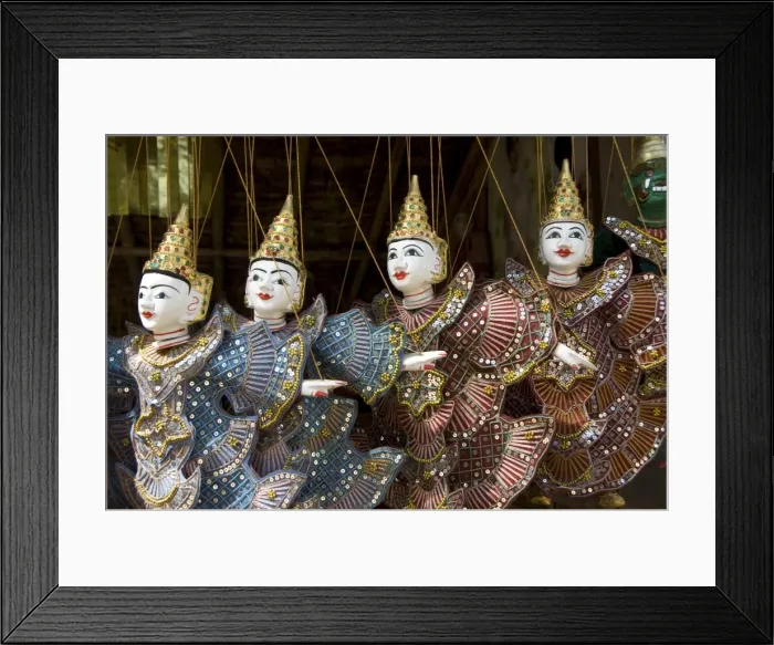 Framed Print : Puppets for sale, Bagan (Pagan), Myanmar (Burma), Asia Framed Print : Puppets for sale, Bagan (Pagan), Myanmar (Burma), Asia