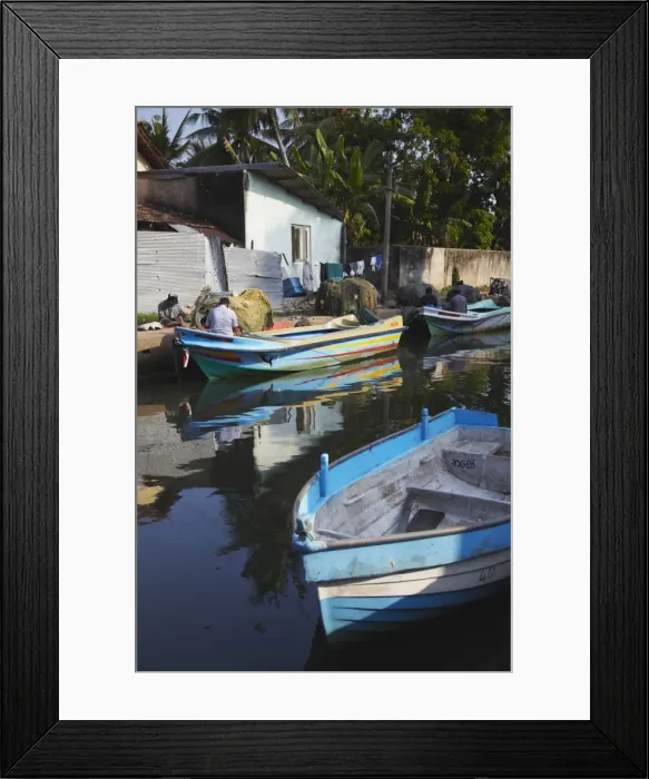 Framed Print : Fishermen fixing nets along Hamilton Canal, an old Dutch canal, Negombo, Western Province, Sri Lanka, Asia Framed Print : Fishermen fixing nets along Hamilton Canal, an old Dutch canal, Negombo, Western Province, Sri Lanka, Asia