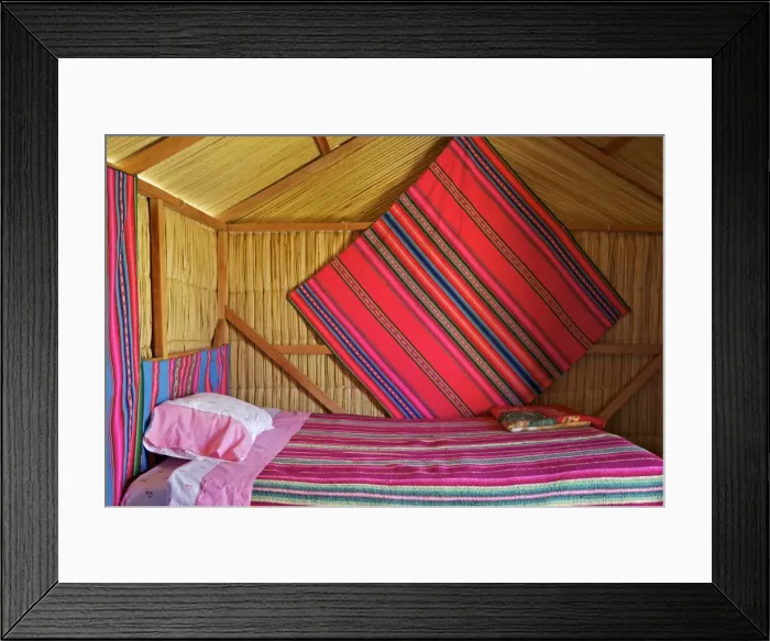 Framed Print : Bedroom, Uros Island, Islas Flotantes, floating islands, Lake Titicaca, peru, peruvian, south america, south american, latin america, latin american South America Framed Print : Bedroom, Uros Island, Islas Flotantes, floating islands, Lake Titicaca, peru, peruvian, south america, south american, latin america, latin american South America