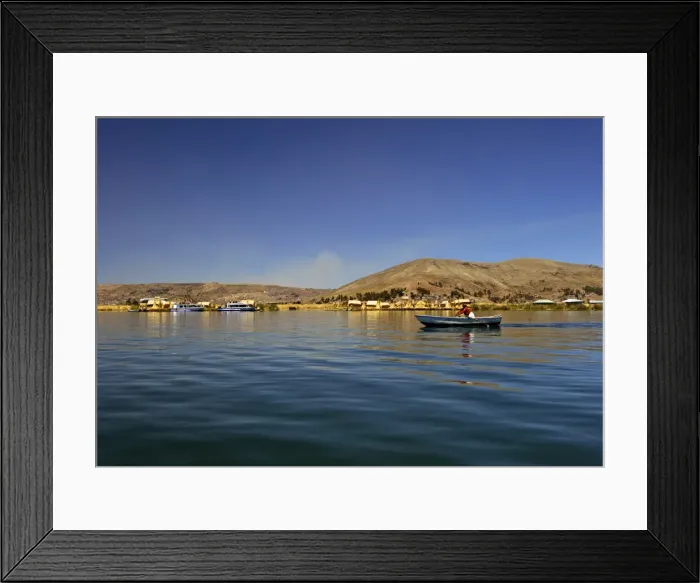 Framed Print : Rowing boat, Islas Flotantes, floating islands, Lake Titicaca, Flotantes, peru, peruvian, south america, south american, latin america, latin american South America Framed Print : Rowing boat, Islas Flotantes, floating islands, Lake Titicaca, Flotantes, peru, peruvian, south america, south american, latin america, latin american South America