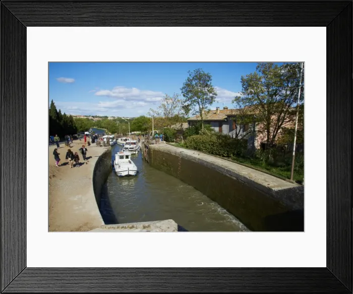 Framed Print : Locks of Fonserannes, Canal du Midi, UNESCO World Heritage Site, Beziers, Herault, Languedoc, France, Europe Framed Print : Locks of Fonserannes, Canal du Midi, UNESCO World Heritage Site, Beziers, Herault, Languedoc, France, Europe