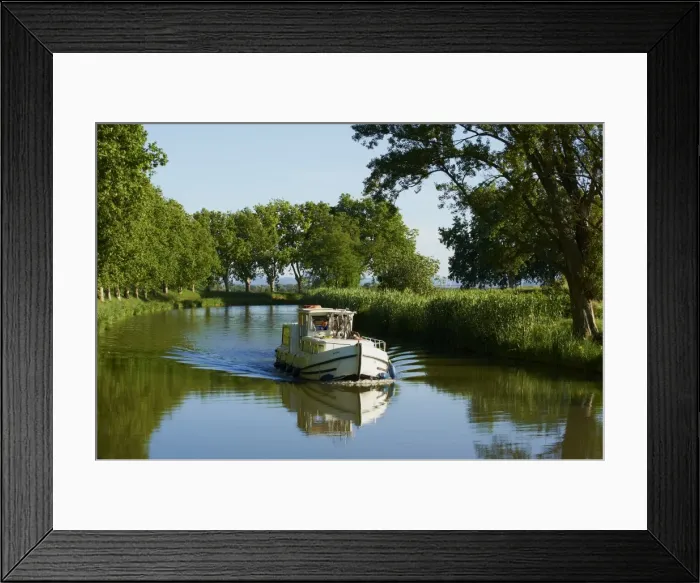 Framed Print : Navigation on the Canal du Midi between Carcassone and Beziers, UNESCO World Heritage Site, Aude, Languedoc Roussillon, France, Europe Framed Print : Navigation on the Canal du Midi between Carcassone and Beziers, UNESCO World Heritage Site, Aude, Languedoc Roussillon, France, Europe