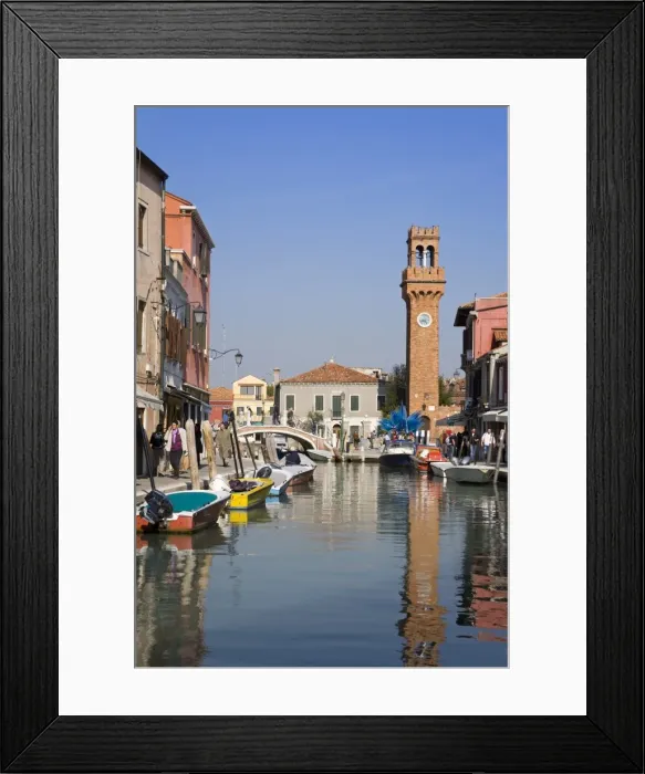 Framed Print : Clock tower on Murano Island, Venice, Veneto, Italy, Europe Framed Print : Clock tower on Murano Island, Venice, Veneto, Italy, Europe