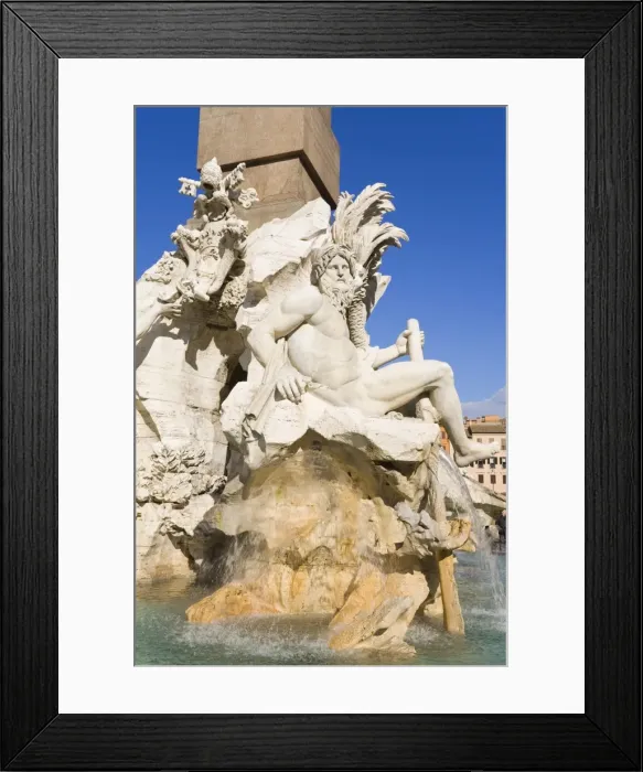 Framed Print : Fountain in Piazza Navona, Rome, Lazio, Italy, Europe Framed Print : Fountain in Piazza Navona, Rome, Lazio, Italy, Europe