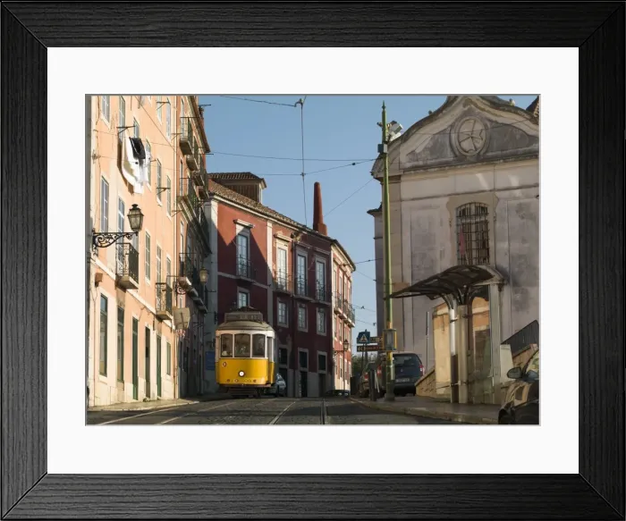 Framed Print : Cable car in the old town, Lisbon, Portugal, Europe Framed Print : Cable car in the old town, Lisbon, Portugal, Europe