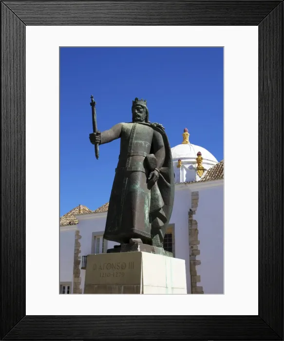Framed Print : Statue of Don Alfonso III, Faro, Algarve, Portugal, Europe Framed Print : Statue of Don Alfonso III, Faro, Algarve, Portugal, Europe