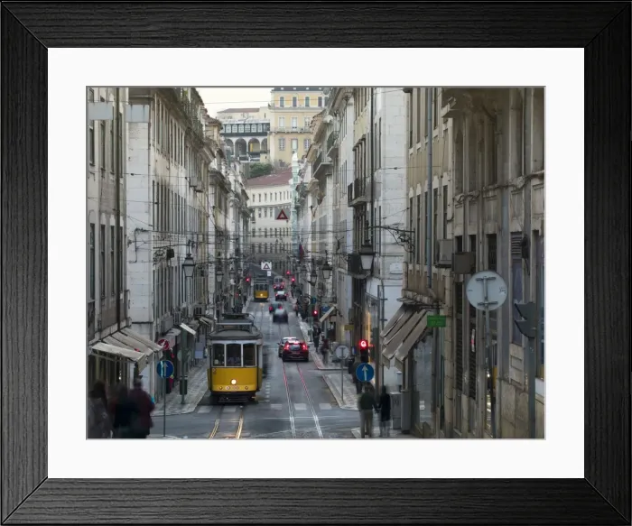 Framed Print : Tram in the old town, Lisbon, Portugal, Europe Framed Print : Tram in the old town, Lisbon, Portugal, Europe