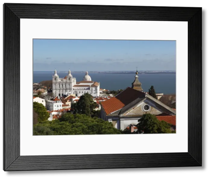 Framed Print : View from Castelo de Sao Jorge to Sao Vicente de Fora church, Lisbon, Portugal, Europe Framed Print : View from Castelo de Sao Jorge to Sao Vicente de Fora church, Lisbon, Portugal, Europe