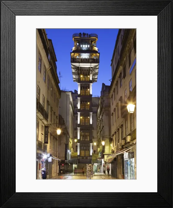 Framed Print : Elevador de Santa Justa, Baixa, Lisbon, Portugal, Europe