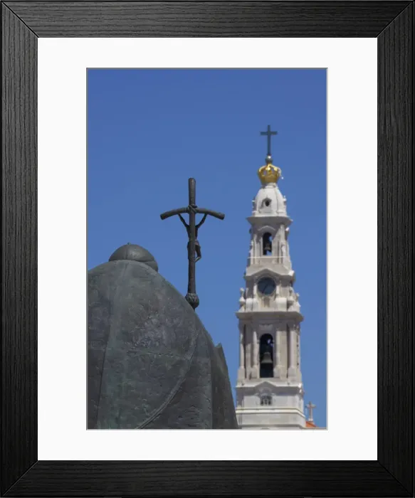 Framed Print : Statue of Pope John Paul II and Basilica, Fatima, Portugal, Europe Framed Print : Statue of Pope John Paul II and Basilica, Fatima, Portugal, Europe