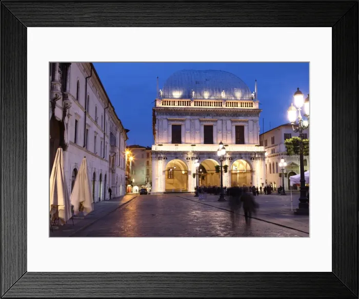 Framed Print : Piazza della Loggia at dusk, Brescia, Lombardy, Italy, Europe Framed Print : Piazza della Loggia at dusk, Brescia, Lombardy, Italy, Europe