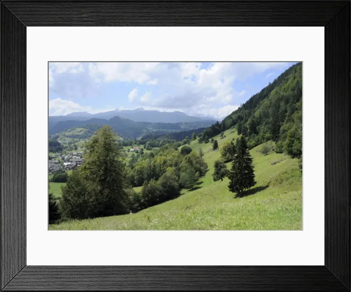 Framed Print : Overview of Podhom village near Bled, Julian Alps, slovenia, slovenian, europe, european Framed Print : Overview of Podhom village near Bled, Julian Alps, slovenia, slovenian, europe, european