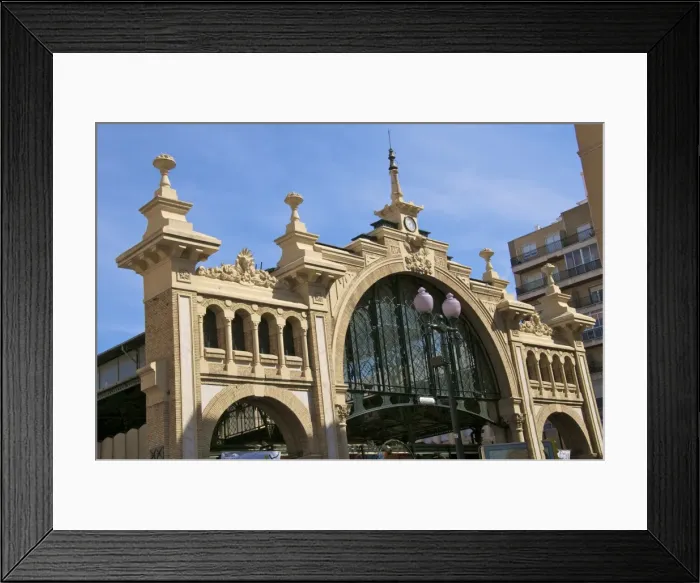 Framed Print : Facade, Central Market built in 1903, detail, Zaragoza, Aragon, Spain, Europe Framed Print : Facade, Central Market built in 1903, detail, Zaragoza, Aragon, Spain, Europe