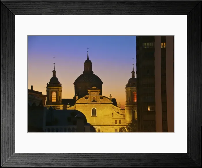 Framed Print : Saint Miguel de los Navarros church, exterior at night, Mudejar church dating from the 14th and 15th centuries, Saragossa (Zaragoza), Aragon, Spain, Europe Framed Print : Saint Miguel de los Navarros church, exterior at night, Mudejar church dating from the 14th and 15th centuries, Saragossa (Zaragoza), Aragon, Spain, Europe