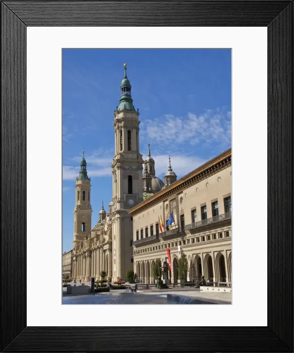 Framed Print : Town hall and Nuestra Senora des Pilar basilica, Saragossa (Zaragoza), Aragon, Spain, Europe Framed Print : Town hall and Nuestra Senora des Pilar basilica, Saragossa (Zaragoza), Aragon, Spain, Europe