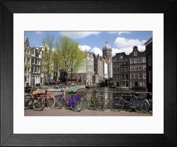 Framed Print : Voorburgwal Canal and Nicolskirk, Amsterdam, Holland, Europe Framed Print : Voorburgwal Canal and Nicolskirk, Amsterdam, Holland, Europe
