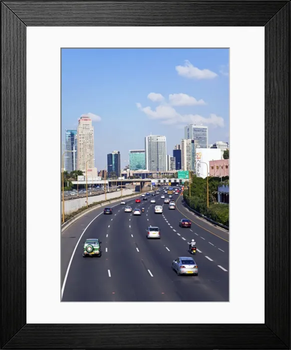 Framed Print : Modern road system leading to the Commercial Centre, Tel Aviv, Israel, Middle East Framed Print : Modern road system leading to the Commercial Centre, Tel Aviv, Israel, Middle East