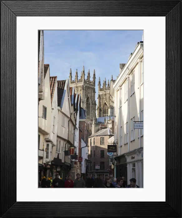 Framed Print : Towers of the Minster from Petergate, York, Yorkshire, England, United Kingdom, Europe Framed Print : Towers of the Minster from Petergate, York, Yorkshire, England, United Kingdom, Europe