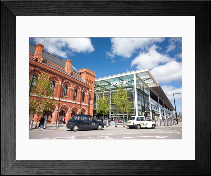 Framed Print : St. Pancras International Station entrance on Pancras Road, London, England, United Kingdom, Europe Framed Print : St. Pancras International Station entrance on Pancras Road, London, England, United Kingdom, Europe