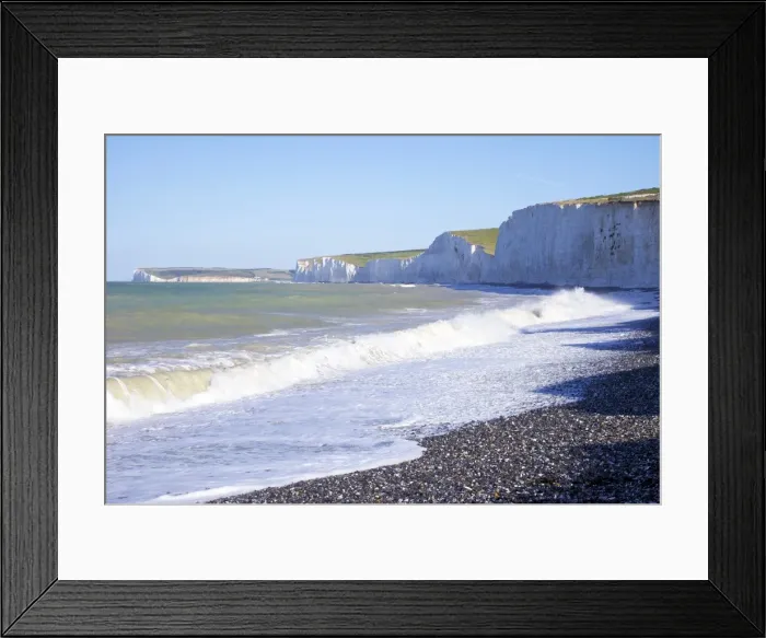 Framed Print : Birling Gap and chalk cliffs of the Seven Sisters, East Sussex, South Downs National Park, England, United Kingdom, Europe Framed Print : Birling Gap and chalk cliffs of the Seven Sisters, East Sussex, South Downs National Park, England, United Kingdom, Europe