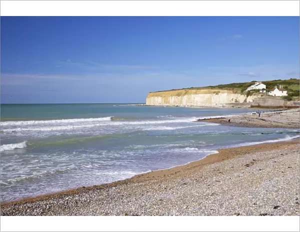 Beach at Cuckmere Haven, East Sussex, South Downs National Park, England, United Kingdom, Europe