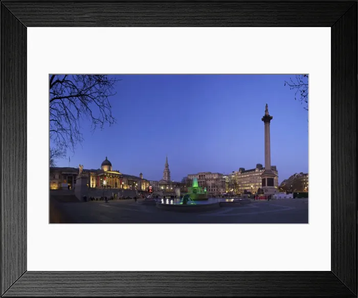 Framed Print : Trafalgar Square at dusk with Nelsons Column, St. Martin in the Fields and the National Gallery, London, England, United Kingdom, Europe Framed Print : Trafalgar Square at dusk with Nelsons Column, St. Martin in the Fields and the National Gallery, London, England, United Kingdom, Europe
