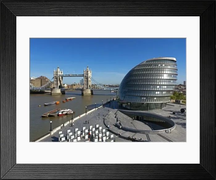 Framed Print : City Hall and Tower Bridge, London, England, United Kingdom, Europe Framed Print : City Hall and Tower Bridge, London, England, United Kingdom, Europe