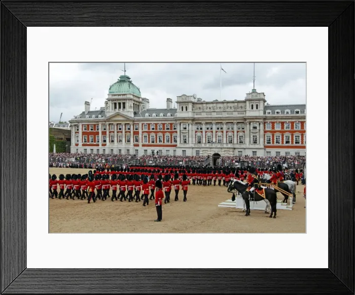 Framed Print : Soldiers at Trooping the Colour 2012, The Birthday Parade of the Queen, Horse Guards, London, England, United Kingdom, Europe