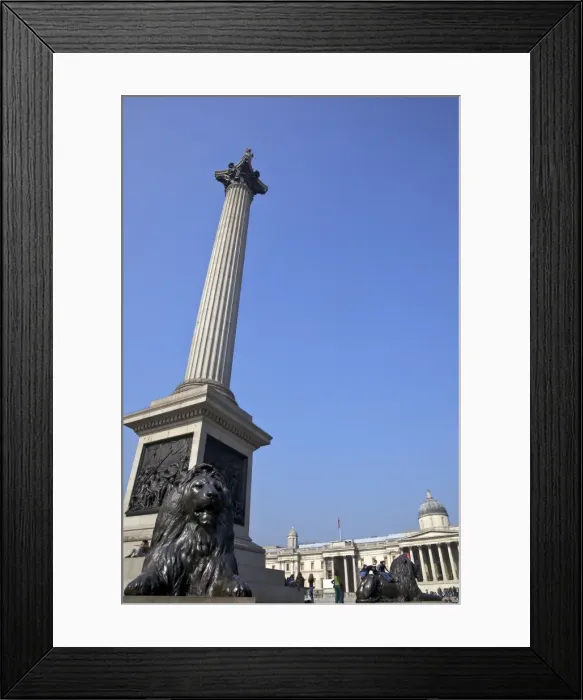 Framed Print : Bronze lion statues by Sir Edwin Landseer, Nelsons Column and National Gallery, Trafalgar Square, London, England, United Kingdom, Europe Framed Print : Bronze lion statues by Sir Edwin Landseer, Nelsons Column and National Gallery, Trafalgar Square, London, England, United Kingdom, Europe