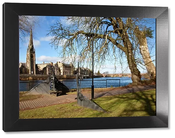 Across the River Tay from Norrie Miller Park, Perth, Perth and Kinross, Scotland
