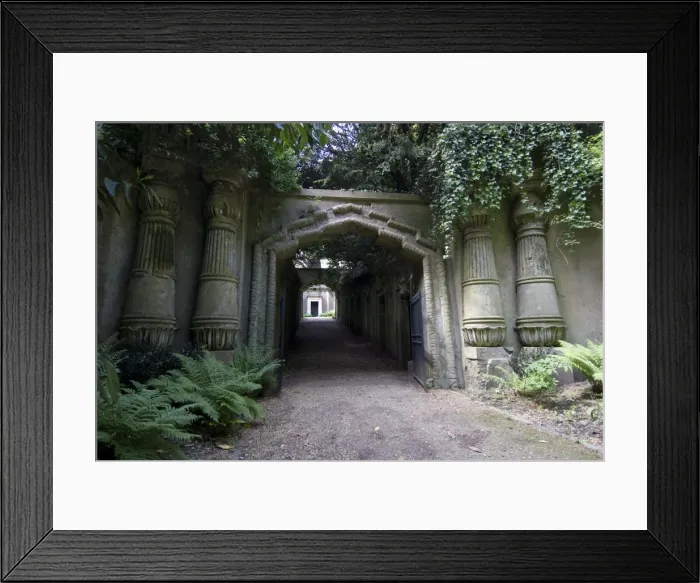 Framed Print : Entrance to Egyptian Avenue, Highgate Cemetery West, Highgate, London, England, United Kingdom, Europe