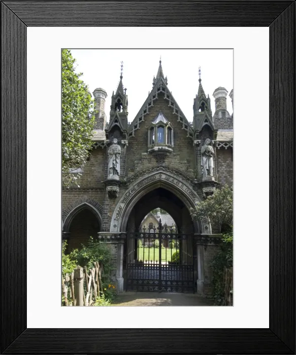 Framed Print : Holly Village, Grade 2 listed Gothic style buildings dating from 1865, architect Henry Darybishire, Highgate, London, England, United Kingdom, Europe Framed Print : Holly Village, Grade 2 listed Gothic style buildings dating from 1865, architect Henry Darybishire, Highgate, London, England, United Kingdom, Europe