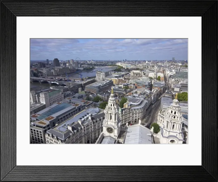 Framed Print : Aerial view of London taken from the Golden Gallery of St. Pauls Cathedral, City of London, England, United Kingdom, Europe Framed Print : Aerial view of London taken from the Golden Gallery of St. Pauls Cathedral, City of London, England, United Kingdom, Europe