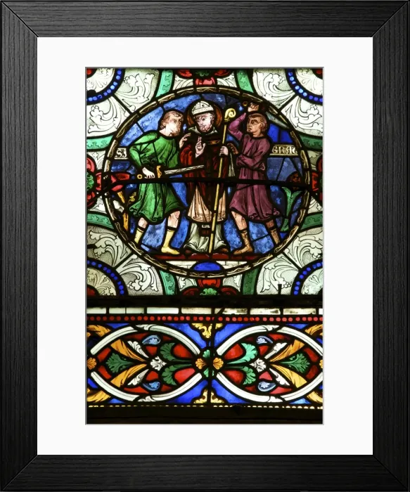 Framed Print : Medieval stained glass depicting the Murder of St. Thomas a Becket, Canterbury Cathedral, UNESCO World Heritage Site, Canterbury, Kent, England, United Kingdom, Europe Framed Print : Medieval stained glass depicting the Murder of St. Thomas a Becket, Canterbury Cathedral, UNESCO World Heritage Site, Canterbury, Kent, England, United Kingdom, Europe