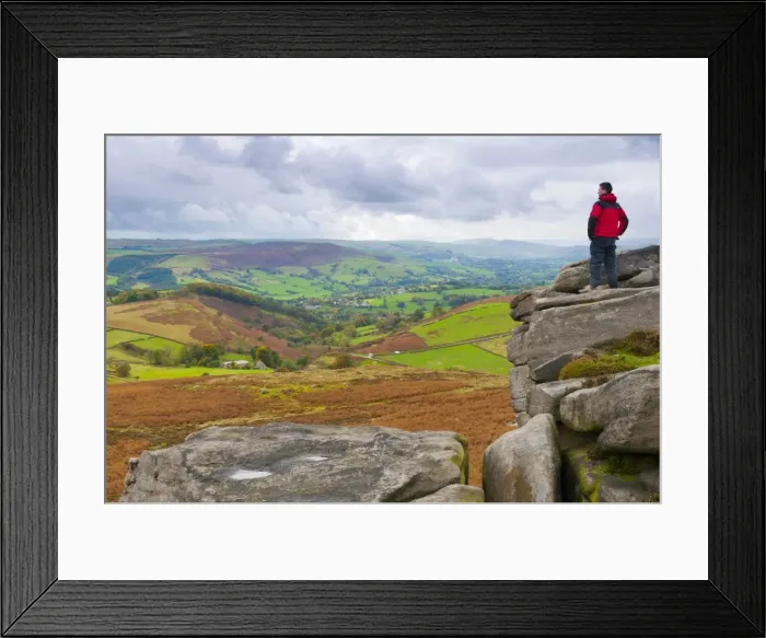 Framed Print : Higger Tor towards Hathersage, Peak District National Park, Derbyshire, England Framed Print : Higger Tor towards Hathersage, Peak District National Park, Derbyshire, England