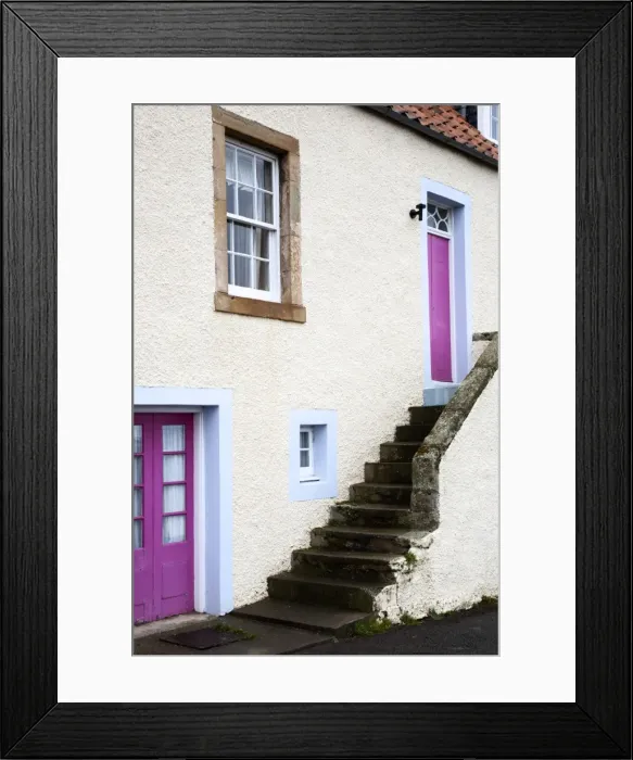 Framed Print : Cottage with external staircase, St. Monans, Fife, Scotland, United Kingdom, Europe Framed Print : Cottage with external staircase, St. Monans, Fife, Scotland, United Kingdom, Europe
