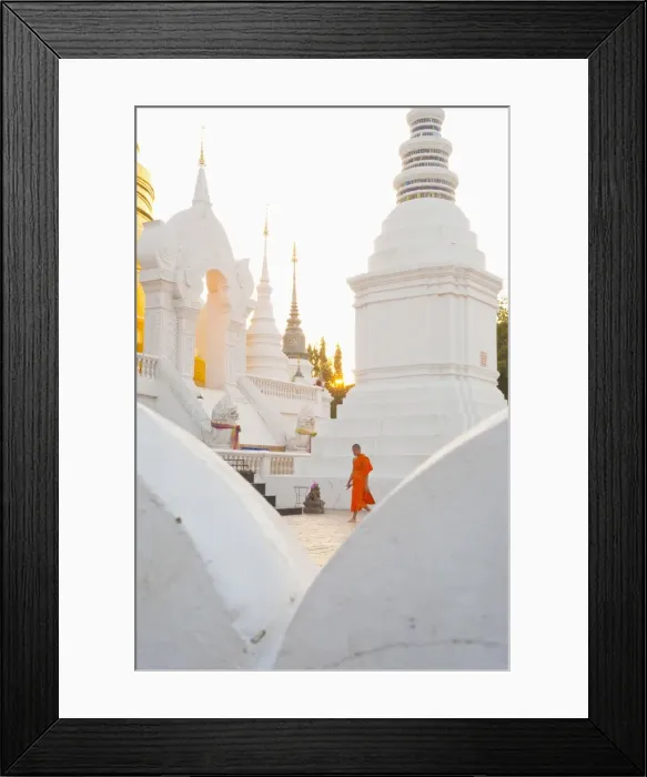 Framed Print : Buddhist monk walking around Wat Suan Dok Temple in Chiang Mai, Thailand, Southeast Asia, Asia Framed Print : Buddhist monk walking around Wat Suan Dok Temple in Chiang Mai, Thailand, Southeast Asia, Asia